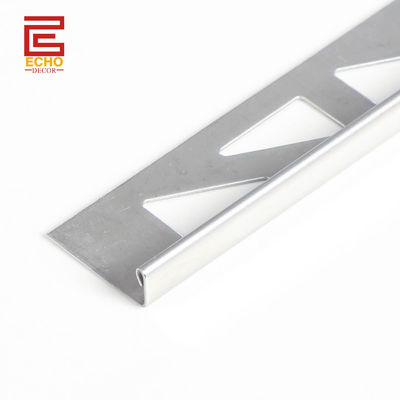 10mm 스마트 평면 가장자리 타일 트림 크롬 금속 각 트림 외부 코너