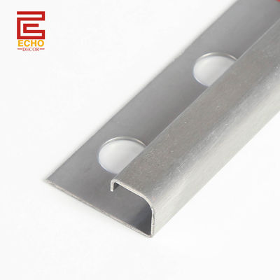 회색 금속 타일 가장자리 스트립 304 스테인레스 스틸 붓 타일 트림 12.5mm
