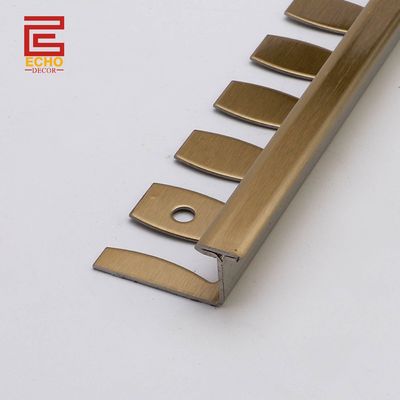 CE ISO 6mm 스테인리스 스틸 타일 트림 금속 청동 타일 타일 바닥 트림