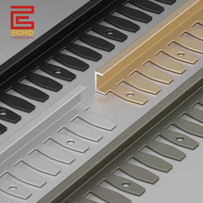 유연한 무광 블랙 알루미늄 엣지 타일 트림 타일 테두리 스트립